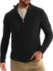 New Men's Stand Collar Zipper Cardigan Sweater Winter Casual Long Sleeve Knitted Sweater Jacket_viptrois.com