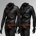 Men's Clothing Autumn and Winter New Pockets Multi zipper Men's Stand Collar Motorcycle Leather Jacket Leather Jacket A153_viptrois.com
