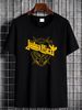 Judas Priest Invincible Shield 2024 Tour Black T Shirt Fans Stretched Fashion Designer Clothes Homme Comfortable Casual Top For Everyday Wear_viptrois.com