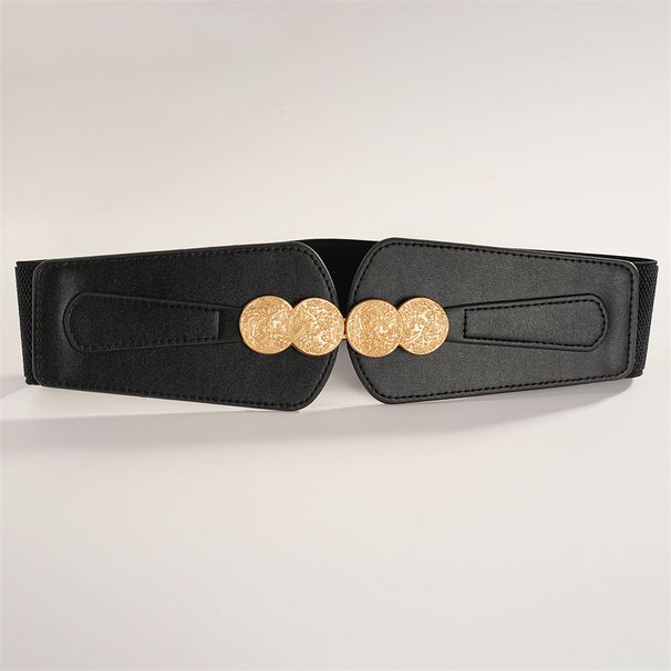 Versatile and fashionable buckle belt for women to decorate outerwear, skirt, coat, waist belt, elastic and wide waist seal_viptrois.com