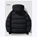 Unisex Retro Puffer Jacket – Oversized Hooded Winter Coat With Quilted Polyester Fill (Black/White)_viptrois.com