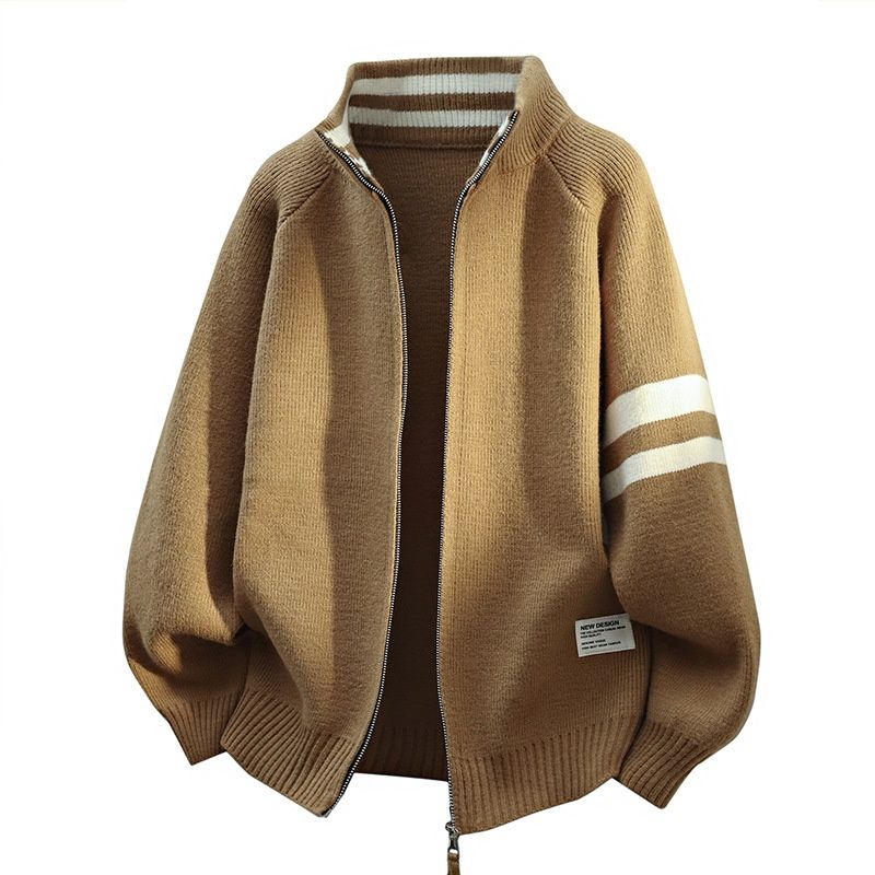 Pure Cross-Border Foreign Trade Wholesale One-Piece Dropshipping Men's Knitted 2025 Autumn Fashion Stand Collar Sweater_viptrois.com