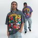 American Style Washed Vintage Printed Cotton Short Sleeve T-Shirt Unisex Street Loose Trendy Brand Couple_viptrois.com