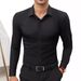 Men's Clothing Four Sided Stretch Shirt Men's Business Casual Men's Long Sleeved_viptrois.com