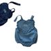 Newborn Baby Cotton Embroidered Denim Romper - Sleeveless Adjustable Straps Unisex Infant Jumpsuit For Spring Summer"_viptrois.com