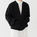 Men's Clothing Knitted Cardigan Jacket Trendy Solid Color Round Neck Sweater Loose Casual Style_viptrois.com