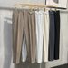 Men's Clothing Black Simple Pants Men's Summer Ice Silk Thin Straight Loose Wide Leg Boys Spring And Autumn Suit Casual Trousers_viptrois.com