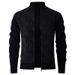 Men's Clothing Cardigan Sweater Stand Collar Plus Velvet Fleece-Lined Sherpa Knit Cardigan Sweater Winter Warm Stand Collar Pullover Casual Outdoor_viptrois.com