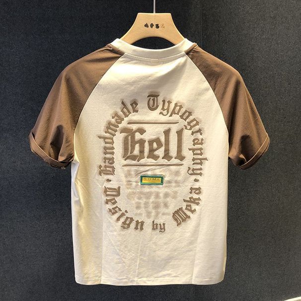 2025 Summer New Fashion Printed Short-sleeved T-shirt Men's Trend Round Neck Versatile Casual Loose Half-sleeved Top_viptrois.com