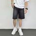 American Style Men's Denim Shorts Summer Thin Loose Straight Leg Distressed Jacquard Trendy Casual Pants_viptrois.com