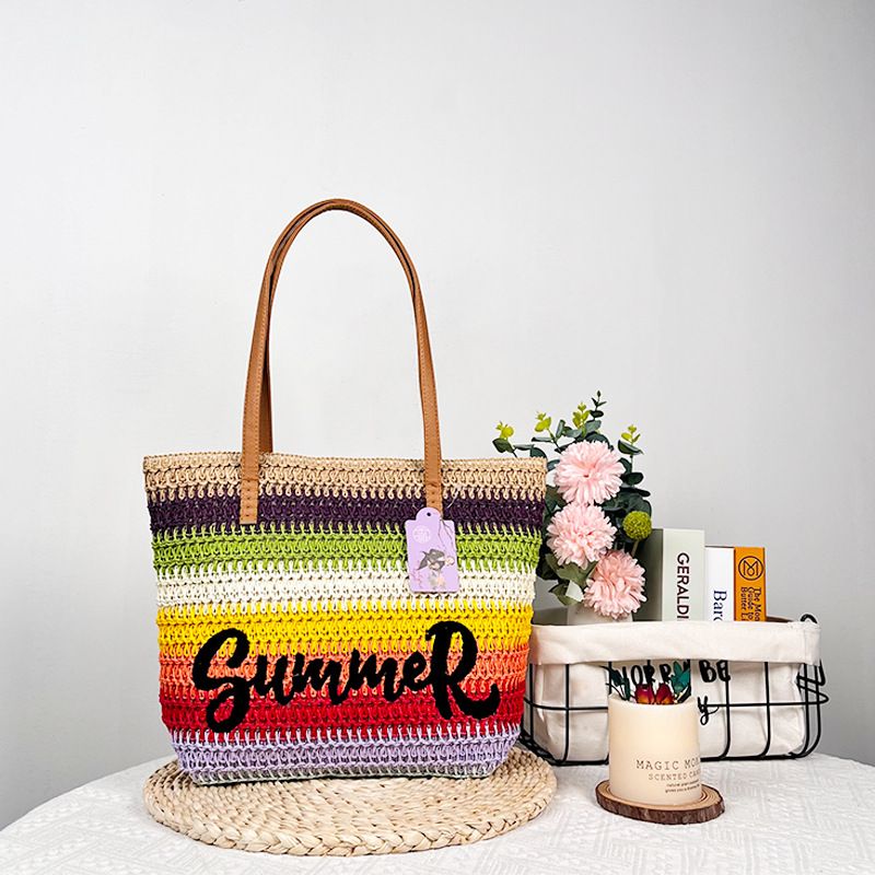 Women’s Bags Summer Hot Selling Woven Embroidered Beach Bag Tote Bag Large Capacity Shoulder Travel Bag Straw Bag New Product Recommendation_viptrois.com