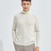 Pure Autumn Winter High Neck Men 100% Solid Color Wool Base Shirt Loose Fit Plus Size Thickened Casual Knitted Sweater_viptrois.com