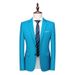 Men's Groom and Groomsmen Business Slim Suit Jacket Solid Color Two-Button Suit Two-piece Set_viptrois.com