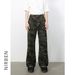 Men's Camo Flare Jeans Loose Fit Casual Streetwear Pants Retro Cotton Denim Trousers for Daily Wear_viptrois.com