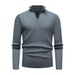 Men's Semi-Zip Knit Sweater Stand Collar Slim Fit Pullover Breathable Polyester Winter Casual Sweater For Business Travel_viptrois.com