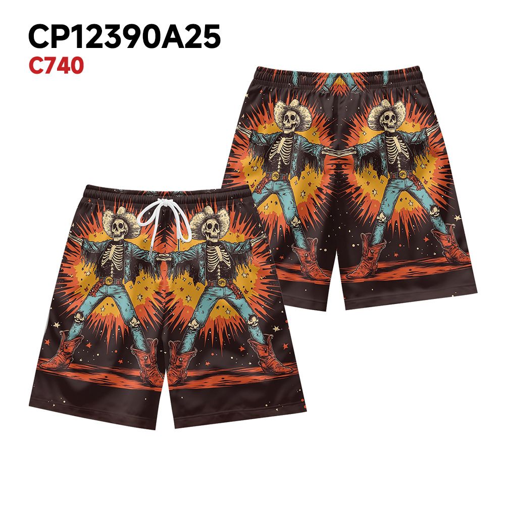 Unbeatable Quality Creative And Personalized Skull Print Men's Plus Size Beach Fitness Running Sports Basketball Shorts_viptrois.com