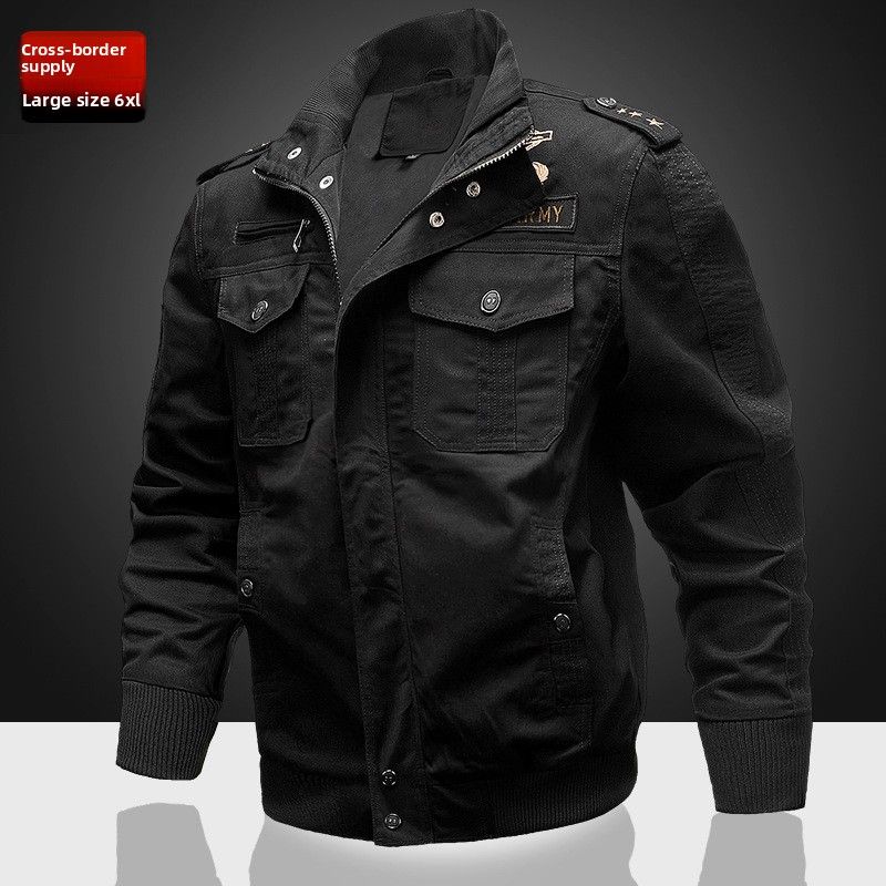 Men's Military Fan Cotton Jacket Fleece Tooling Large Size Jacket Men's Clothing_viptrois.com