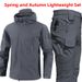 Men's Shark Skin Windbreaker And Pants Set Spring/Autumn In Stock Elastic Multi Pocket Waterproof And Windproof Single Style Outdoor Sport Wear_viptrois.com