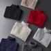 Men's Knitted Pullover Sweater - Soft Comfortable Winter Knitwear, Korean Style Trendy Casual Wear, Solid Color Long Sleeve Top_viptrois.com
