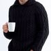 Men’s Casual Knit Sweater – Retro Cable Design, Breathable & Stretchy, Relaxed Fit For Urban Style (Grey, Navy, Wine Red & More)_viptrois.com