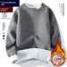 Pulse 2025 Autumn Winter Fleece-Lined Two-Piece Men, High-End Lazy Style Knitted Sweater For Men_viptrois.com