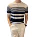 Striped Short Sleeved Sweater For Men, Light Mature British Business Style, Slim Fit, Handsome Summer Ice Silk Fashion Brand,_viptrois.com