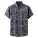 Men's Clothing Plus Size Printed Stretch Shirt Summer Fat Guy Thin Short Sleeved Shirt Loose Casual Trend_viptrois.com