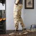 Men's Clothing camouflage pants with cuffs and multiple pockets, retro washed pants_viptrois.com
