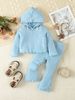 Mother&Kids Children's Suit Baby Long Sleeve Pants Two-piece Girls Hooded Pit Strip Clothing Trend_viptrois.com