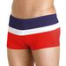 Men's Boxer Stripes Contrast Color Sports Leisure Anti Exposure Beach Swimming Trunks_viptrois.com