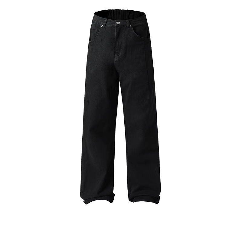 Streetwear Washed Jeans – Relaxed Fit Slight Flare For Men (Black & Vintage Wash, Sizes M-4XL)_viptrois.com