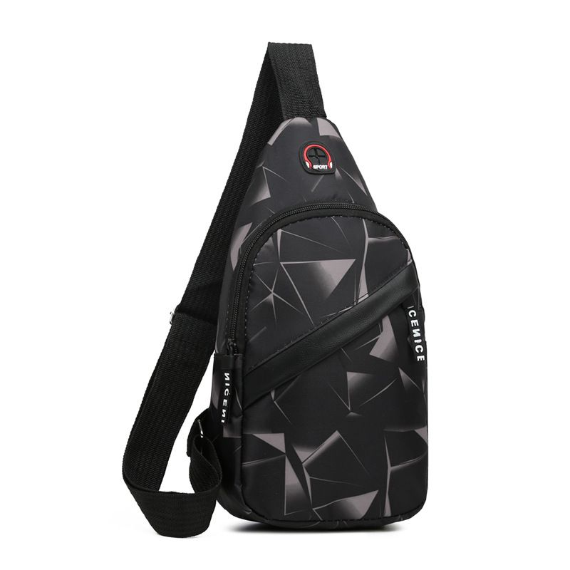 Men's Crossbody Sling Bag With Multiple Compartments, Lightweight Oxford Fabric, Adjustable Strap For Travel, Work & Daily Use_viptrois.com