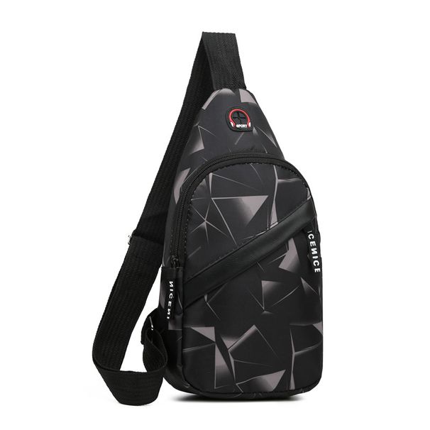 Men's Crossbody Sling Bag With Multiple Compartments, Lightweight Oxford Fabric, Adjustable Strap For Travel, Work & Daily Use_viptrois.com