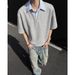 Men's Clothing Two Piece Shirt Collar Short Sleeved Versatile And Handsome Loose Short Sleeved T Shirt_viptrois.com