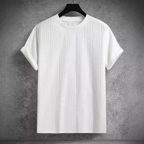 Men's Clothing Slim Round Neck Short Sleeve Towel Cloth Personality T Shirt_viptrois.com