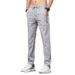 Spring Summer New Men's Casual Straight Slim Fit Stretch Ice Silk Sports Non-Iron Smooth Korean Style Trendy Long Pants_viptrois.com