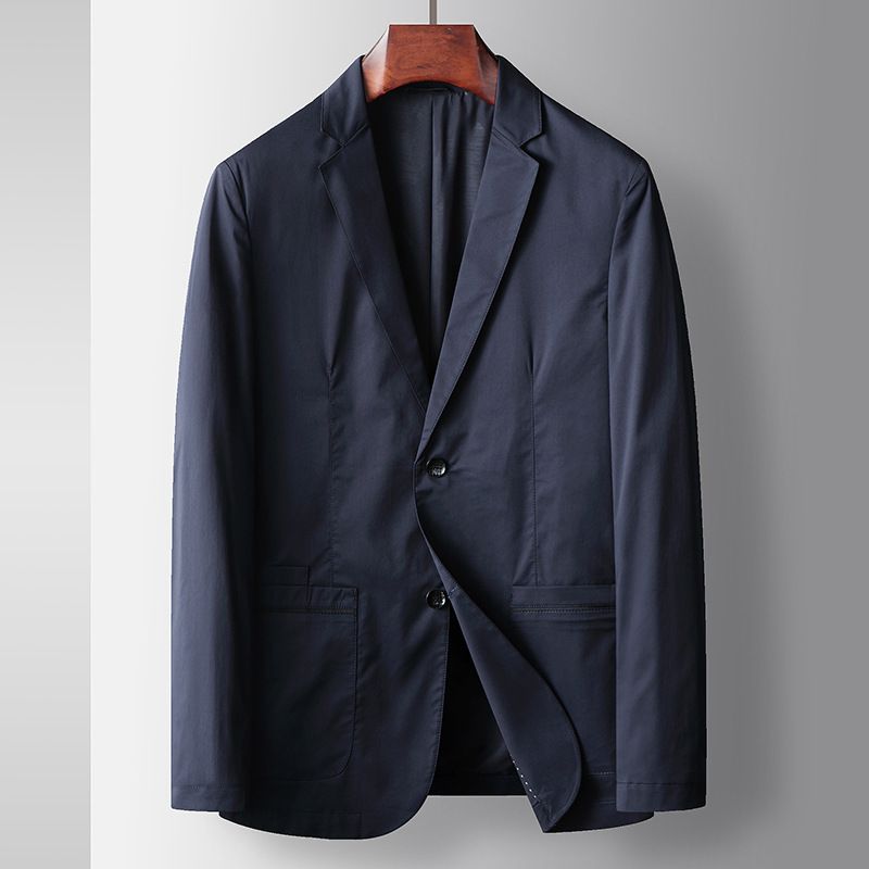 Men's Clothing spring and autumn light luxury business single western middle aged and young people solid color single breasted trendy suit jacket_viptrois.com