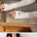 Y2K Lolita Ballet Style White Lace Sleeves Women Thin Summer Sun Protection Hot Girl Lace-up Gloves_viptrois.com