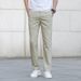 Men's Stretch Dress Pants - Lightweight Breathable Cotton Blend Straight Leg Trousers For Business Casual (Khaki, Black, Grey) - 28-40_viptrois.com