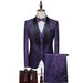 Men's Clothing New Print Large Size Men's Stage Dress Suit Two Piece Suit_viptrois.com
