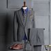 Men's Wedding & Formal Suit Set – Slim Fit Tuxedo Blazer With Vest & Dress Pants, Photoshoot-Ready Business Suit (Black/Grey/Brown)_viptrois.com