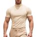 Men's Clothing Spot Summer Solid Color Short Sleeved Fashion Bottoming Shirt Men's Tight High Collar T Shirt_viptrois.com