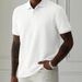 Men's Solid Color Collared Button Down Short Sleeved Shirt Casual Everyday Style_viptrois.com