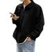 New Simple Solid Color Half Zipper Hoodie for Men's Spring and Autumn Versatile Loose Casual Collar Top_viptrois.com