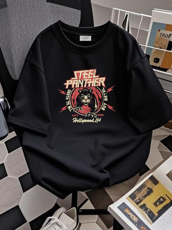 Vintage Steel Panther Band Rock T-shirt U2533 Fashion Stretched Top For Everyday Wear Soft Unisex Casual Summer Designer Clothes Comfortable_viptrois.com