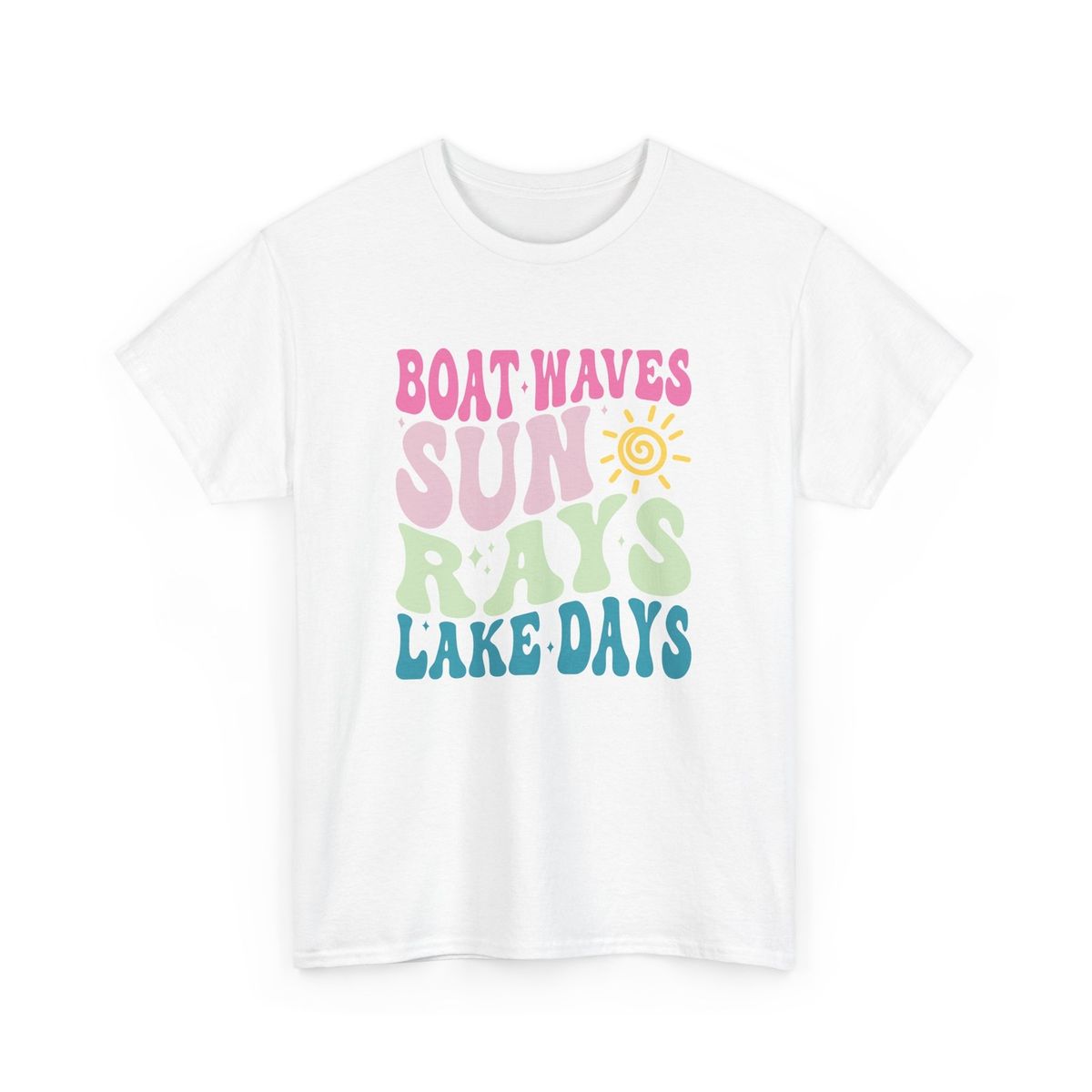 Boat Waves Sun Rays Lake Days Shirt | Sunshine Relax T-Shirt Mens Womens Tees Top | Perfect Beach_viptrois.com