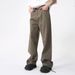 Men's Clothing | 2024 Summer New Products Cleanfit High end Drape Dark Brown Jeans_viptrois.com