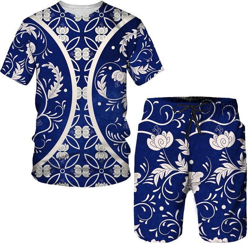 Men's Clothing T-Shirt Suit 3D Printing Men's Loose Short-Sleeved Shorts Suit_viptrois.com
