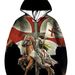Men's Autumn Zip-Up Hoodie With 3D Digital Print, Trendy Oversized Casual Pullover For Streetwear & Daily Wear_viptrois.com