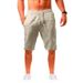 Men's Hip Hop Sports Shorts Breathable Cotton And Linen Trendy Solid Color Casual Thin Bottoms_viptrois.com